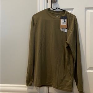 men's olive north face shirt brand new